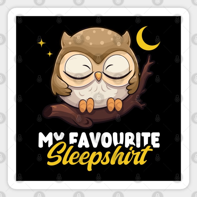 My Favourite Sleepshirt Cute Owl Sticker by Infinitee Shirts